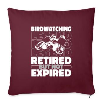 Ornithologues à la retraite - Housse de coussin décorative 45 x 45 cm - bordeaux - Devant