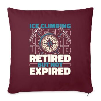 Escalade sur glace à la retraite - Housse de coussin décorative 45 x 45 cm - bordeaux - Devant