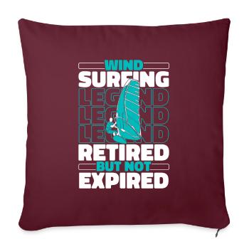 Planche à voile Windsurfers retraités - Housse de coussin décorative 45 x 45 cm - bordeaux - Devant