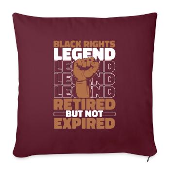 Lutte contre le racisme Droits des Noirs à la retraite - Housse de coussin décorative 45 x 45 cm - bordeaux - Devant