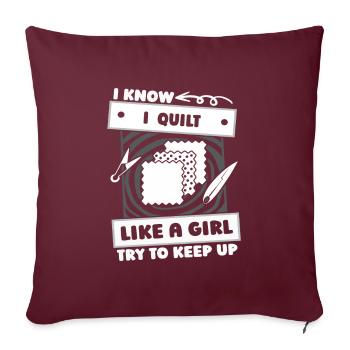 Quilting Filles - Housse de coussin décorative 45 x 45 cm - bordeaux - Devant