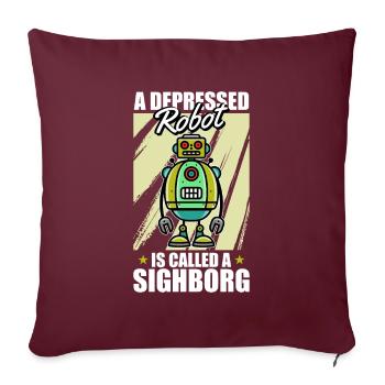 Robotique Ai Robot Drôle - Housse de coussin décorative 45 x 45 cm - bordeaux - Devant