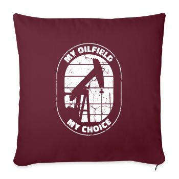 Sélection des plates-formes pétrolières pour champs pétrolifères - Housse de coussin décorative 45 x 45 cm - bordeaux - Devant