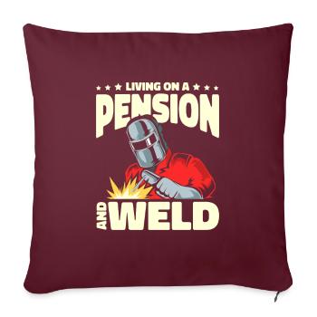 Schweißer Schlosser Die Pension - Sofakissenbezug 45 x 45 cm - Burgunderrot - Vorne