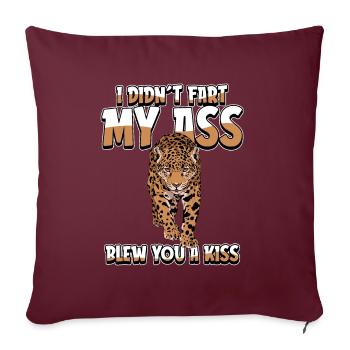 Jaguar Je n’ai pas pété mes fesses t’a soufflé un baiser - Housse de coussin décorative 45 x 45 cm - bordeaux - Devant