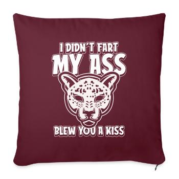 Jaguar Fun Je n’ai pas pété mes fesses t’a soufflé un baiser - Housse de coussin décorative 45 x 45 cm - bordeaux - Devant