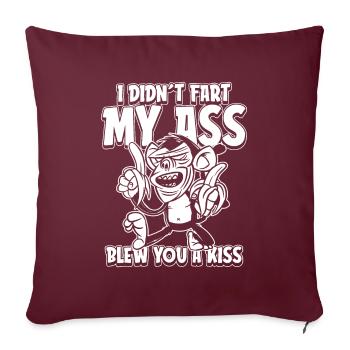 Singe Je n’ai pas pété mes fesses t’a soufflé un baiser - Housse de coussin décorative 45 x 45 cm - bordeaux - Devant