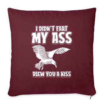 Mouette je n’ai pas pété mes fesses t’a soufflé un baiser - Housse de coussin décorative 45 x 45 cm - bordeaux - Devant