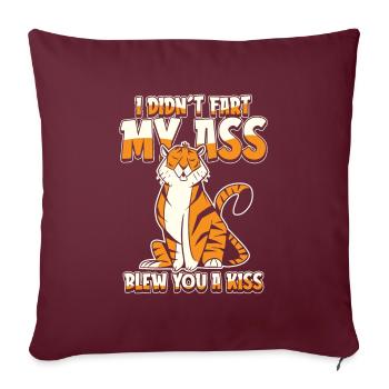 Tigre Je n’ai pas pété mes fesses Soufflé un baiser - Housse de coussin décorative 45 x 45 cm - bordeaux - Devant