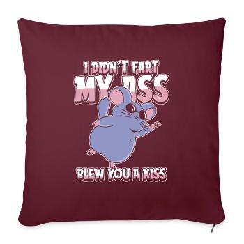 Chinchilla Je n’ai pas pété mes fesses t’a soufflé un baiser - Housse de coussin décorative 45 x 45 cm - bordeaux - Devant