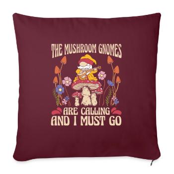 Champignons cueilleurs de champignons Mignon Nain de champignons - Housse de coussin décorative 45 x 45 cm - bordeaux - Devant