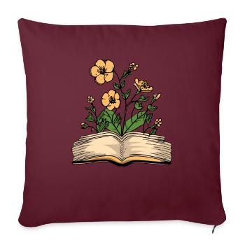 Livre Rat de bibliothèque Rat de bibliothèque Fleurs - Housse de coussin décorative 45 x 45 cm - bordeaux - Devant