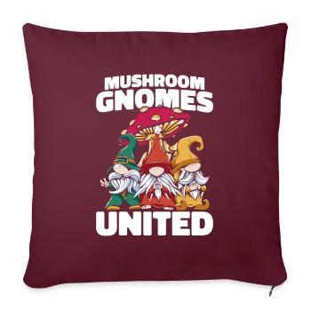 Cueilleurs de champignons Les champignons unissent le nain des champignons - Housse de coussin décorative 45 x 45 cm - bordeaux - Devant
