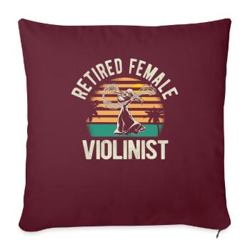 Violon Violon Retiré - Housse de coussin décorative 45 x 45 cm - bordeaux - Devant