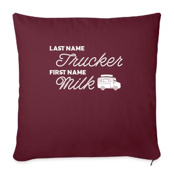Camion de lait de vache Camion de lait - Housse de coussin décorative 45 x 45 cm - bordeaux - Devant