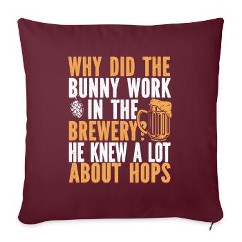 Bière artisanale Bière artisanale Fun - Housse de coussin décorative 45 x 45 cm - bordeaux - Devant