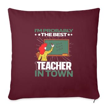 Enseignant Pédagogue Meilleur - Housse de coussin décorative 45 x 45 cm - bordeaux - Devant