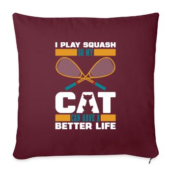 Chat de courge - Housse de coussin décorative 45 x 45 cm - bordeaux - Devant