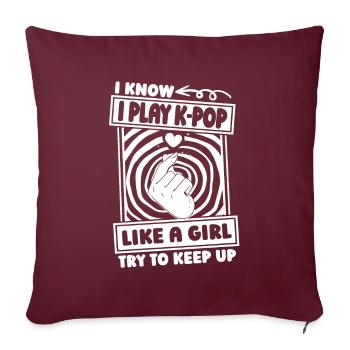 K Pop Kpop Korean Pop Mädchen - Sofakissenbezug 45 x 45 cm - Burgunderrot - Vorne