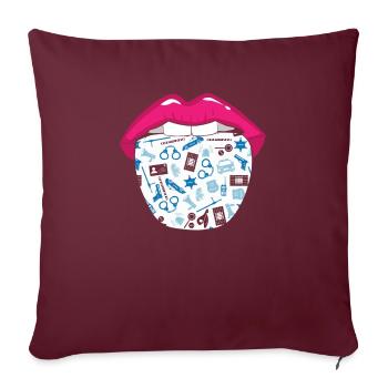 Policier Police Langue - Housse de coussin décorative 45 x 45 cm - bordeaux - Devant