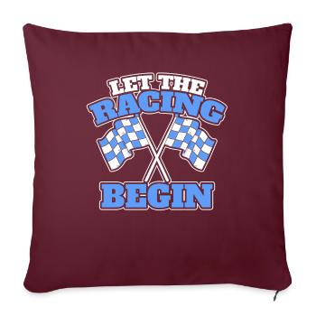 Aller karting karting kart drapeau pilote - Housse de coussin décorative 45 x 45 cm - bordeaux - Devant