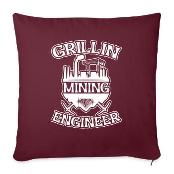 Mines d’or Mines d’or Grillades minières d’or - Housse de coussin décorative 45 x 45 cm - bordeaux - Devant