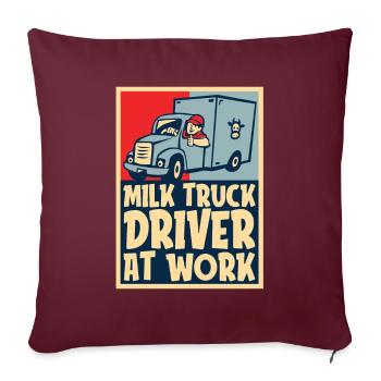 Camion de lait de vache Chauffeur de lait - Housse de coussin décorative 45 x 45 cm - bordeaux - Devant