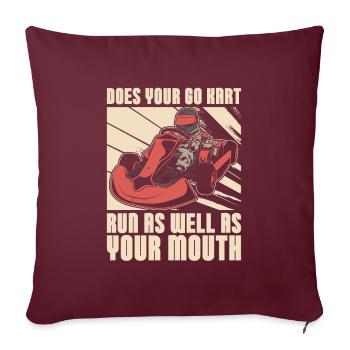 Aller karting karting pilote de kart drôle - Housse de coussin décorative 45 x 45 cm - bordeaux - Devant