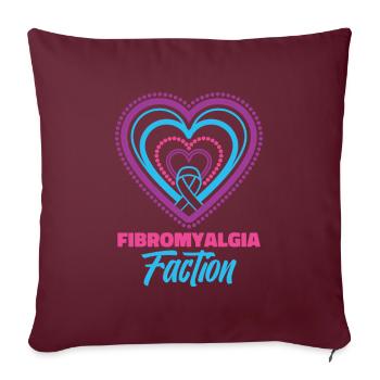 Fibromyalgie Rheuma Herz - Sofakissenbezug 45 x 45 cm - Burgunderrot - Vorne