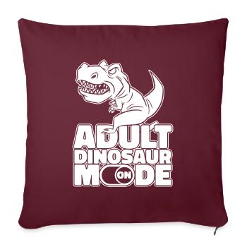Mode dinosaure sur dinosaure adulte - Housse de coussin décorative 45 x 45 cm - bordeaux - Devant