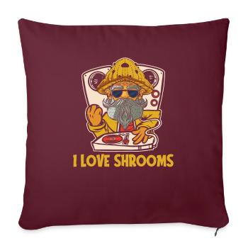 Mushroom Picker Mushrooms DJ Mushroom Dwarf - Housse de coussin décorative 45 x 45 cm - bordeaux - Devant