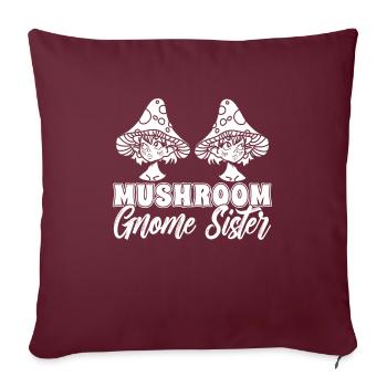 Champignons cueilleurs de champignons soeurs champignons nains - Housse de coussin décorative 45 x 45 cm - bordeaux - Devant