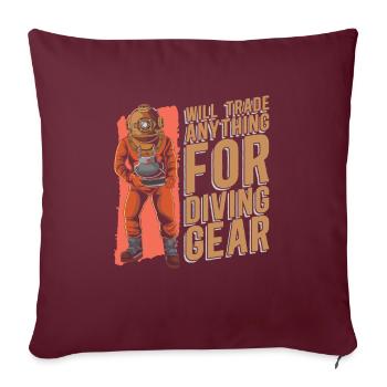 Plongeur plongeur drôle de plongée commerciale - Housse de coussin décorative 45 x 45 cm - bordeaux - Devant