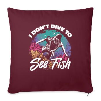 Plongeur plongeur drôle de plongée commerciale - Housse de coussin décorative 45 x 45 cm - bordeaux - Devant