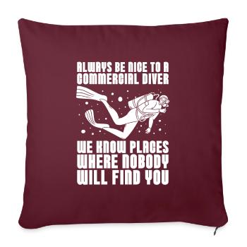 Plongeurs Plongée commerciale - Housse de coussin décorative 45 x 45 cm - bordeaux - Devant