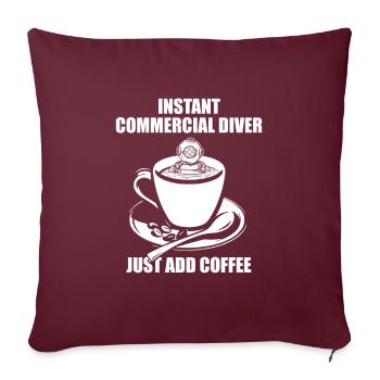 Plongée Divers Café Plongée commerciale - Housse de coussin décorative 45 x 45 cm - bordeaux - Devant