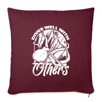 Plongeurs Plongée commerciale - Housse de coussin décorative 45 x 45 cm - bordeaux - Devant