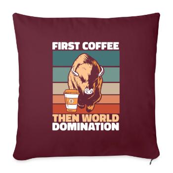 Bison Büffel Kaffee - Sofakissenbezug 45 x 45 cm - Burgunderrot - Vorne