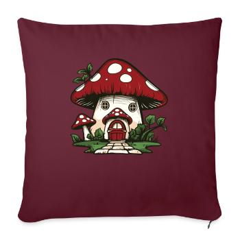 Cueilleurs de champignons Champignons Gnome Nain de champignons - Housse de coussin décorative 45 x 45 cm - bordeaux - Devant
