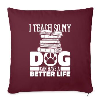 Enseignant Pédagogue - Housse de coussin décorative 45 x 45 cm - bordeaux - Devant