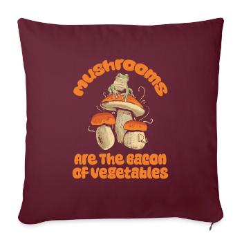 Champignons cueilleurs de champignons Drôle de nain de champignons - Housse de coussin décorative 45 x 45 cm - bordeaux - Devant