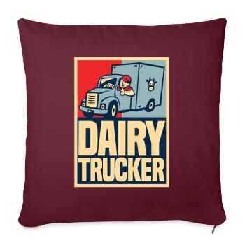 Camion de lait de vache Chauffeur de lait - Housse de coussin décorative 45 x 45 cm - bordeaux - Devant