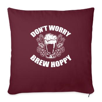 Bière artisanale Bière artisanale Houblon de bière artisanale - Housse de coussin décorative 45 x 45 cm - bordeaux - Devant