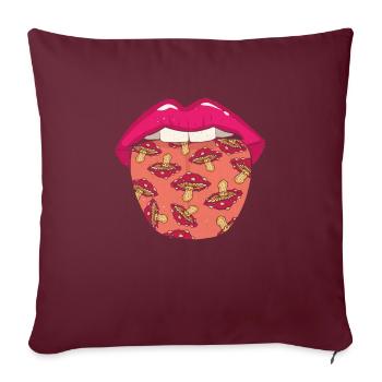 Cueilleurs de champignons Langue de champignons - Housse de coussin décorative 45 x 45 cm - bordeaux - Devant