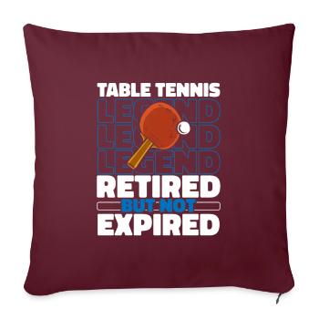 Tischtennis Pingpong Im Ruhestand - Sofakissenbezug 45 x 45 cm - Burgunderrot - Vorne