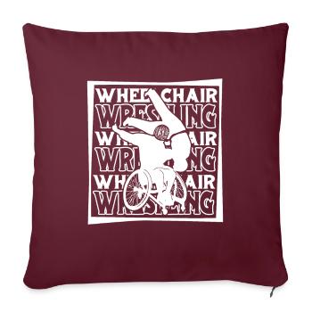 Wrestling Wrestler Rollstuhl - Sofakissenbezug 45 x 45 cm - Burgunderrot - Vorne