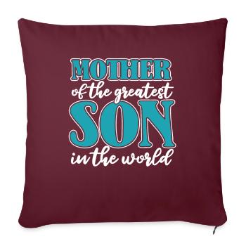 Maman Mère Fils - Housse de coussin décorative 45 x 45 cm - bordeaux - Devant