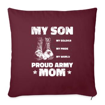 Maman Mère Fils - Housse de coussin décorative 45 x 45 cm - bordeaux - Devant