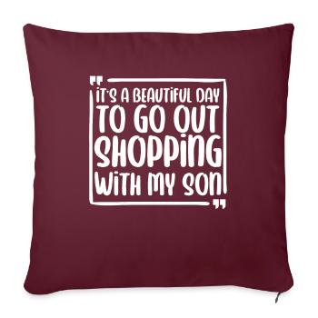 Maman Mère Fils - Housse de coussin décorative 45 x 45 cm - bordeaux - Devant
