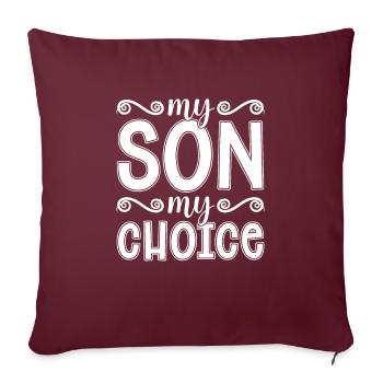 Maman Mère Fils - Housse de coussin décorative 45 x 45 cm - bordeaux - Devant